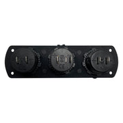 USB Car Charger Voltage Meter & Cigarette Lighter Control Panel - 6" x 1-3/4 x 2