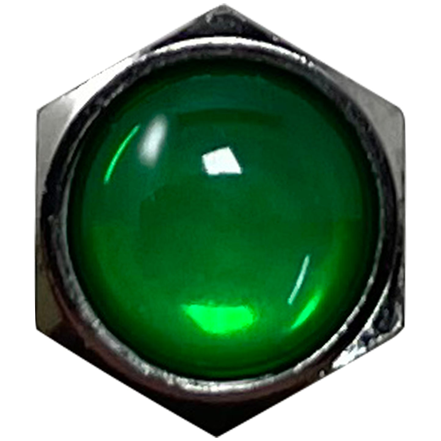 100 Pieces Chromed Plastic Standard TPMS Tire Valve Stem Cap With Green Clear Dome