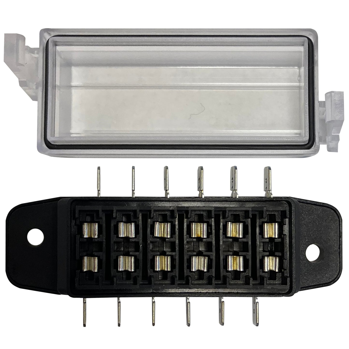 6 Way ATO / ATC Blade Fuse Block Panel w/ Cover