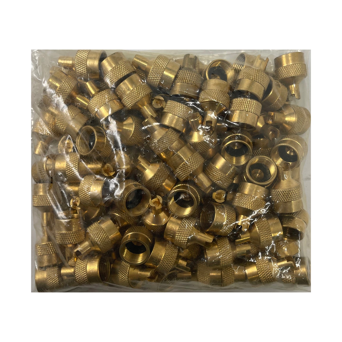 Large Bore Brass Screwdriver Tire Valve Stem Cap - 10 Pack