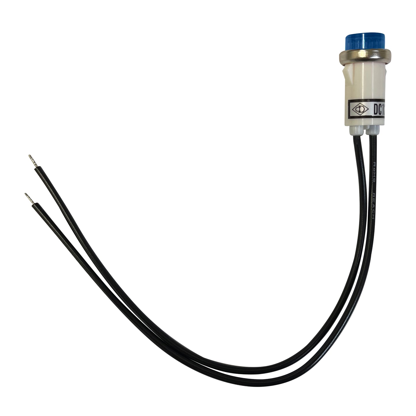 Universal 12V Blue Incandescent Indicator Light - Mounting Diam. 1/2”