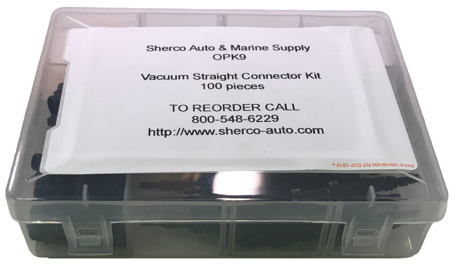 100 Piece Straight Vacuum Connector Assortment Kit