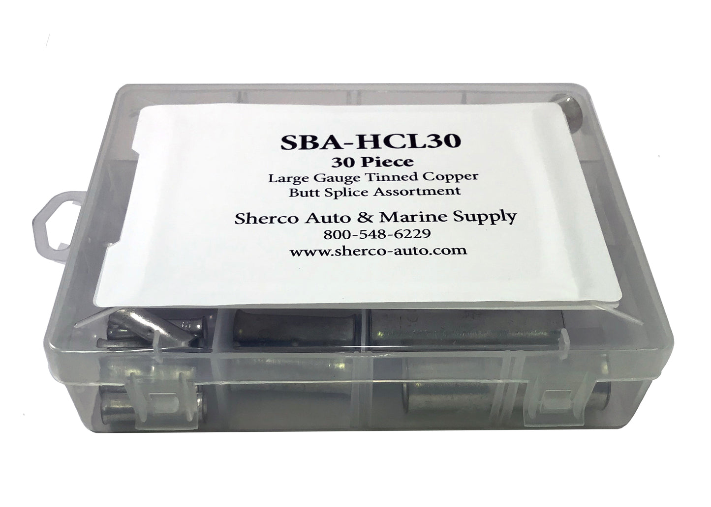 30 Piece Large Gauge 8-4/0 Tinned Copper Butt Splice Assortment