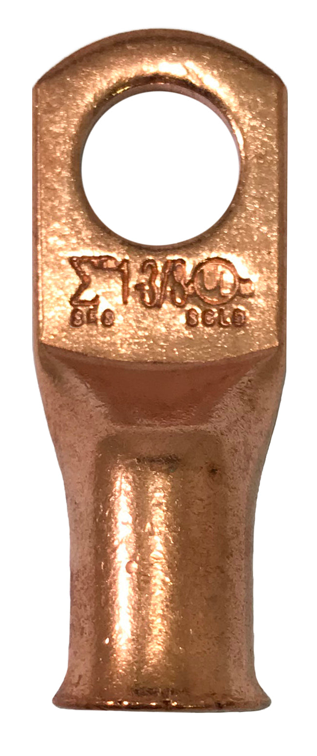 90 Piece Large Gauge Copper Lug Battery Terminal End Assortment Kit - 1 to 4/0 AWG - 18 Sizes