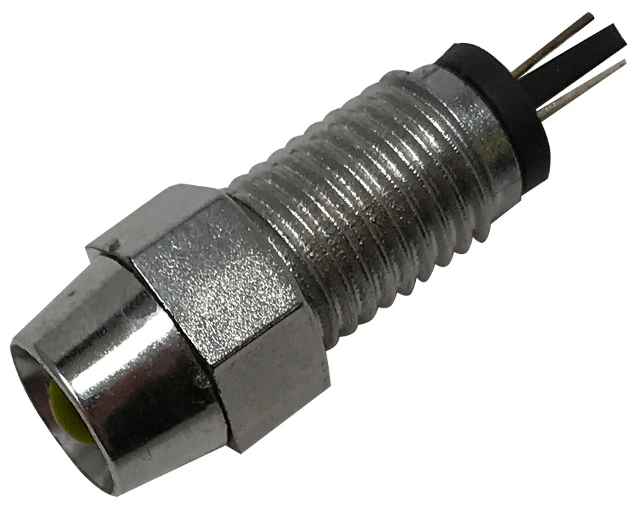 LED Indicator Lights Amber in Chrome Housing 12V LED Fits 8mm hole