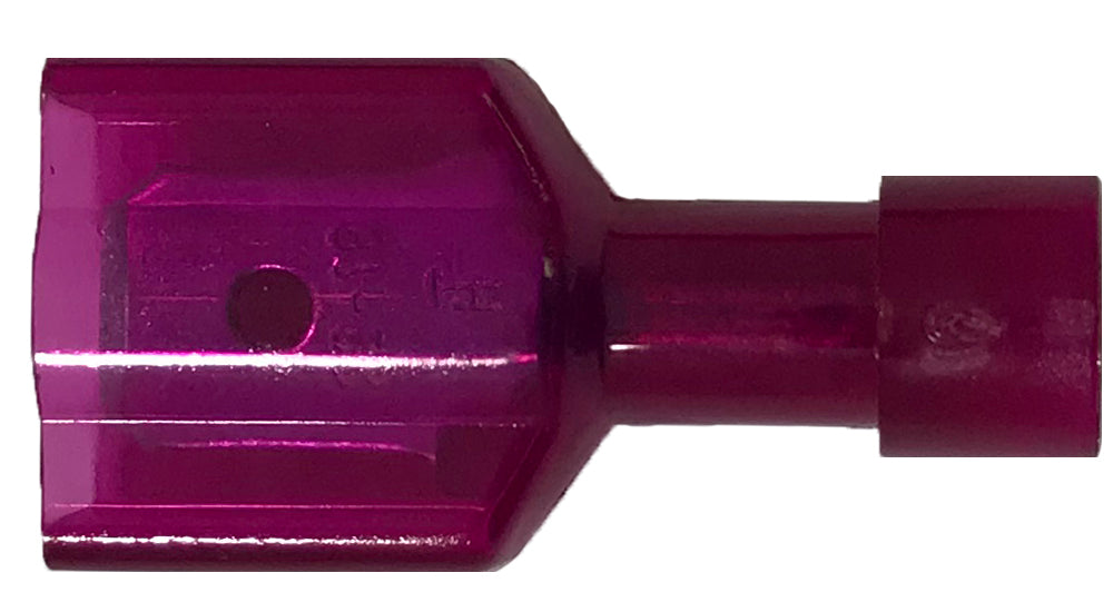 Nylon Fully Insulated Red Male Quick Disconnect Connector 22-18 Gauge .250 Tab - 100 Pack