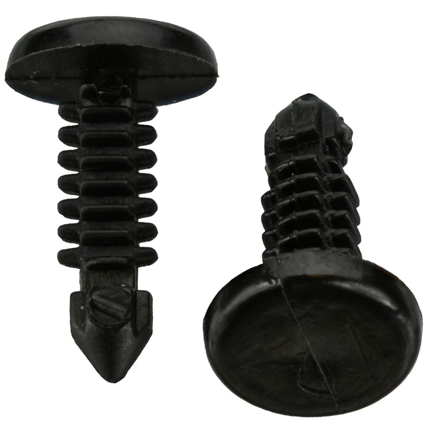 Black Nylon Dash Panel Clip Retainers - 3/16" Hole - 21/32" Stem - 7/16" Head - 50 Pack