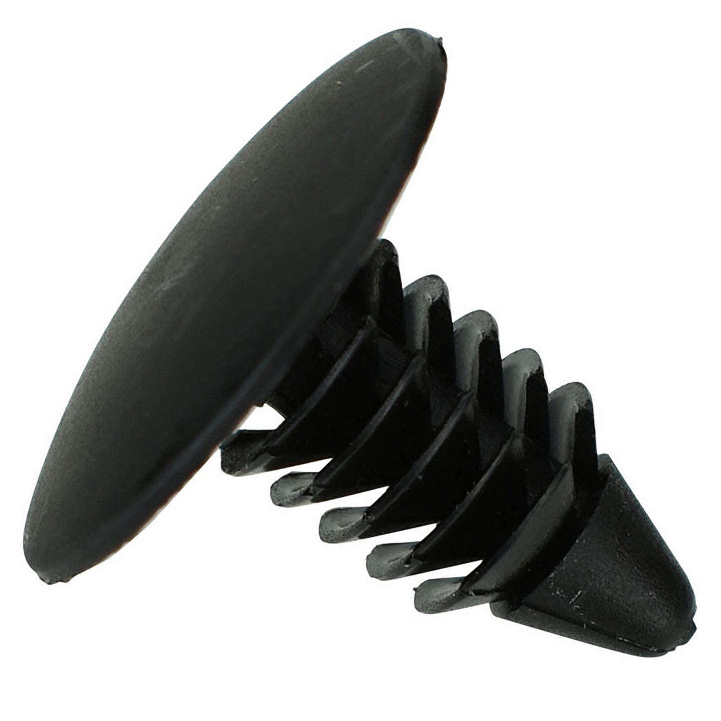 Black Nylon Bumper & Fender Shield Clip Retainers - 1/4" Hole - 21/32" Stem - 100 Pack