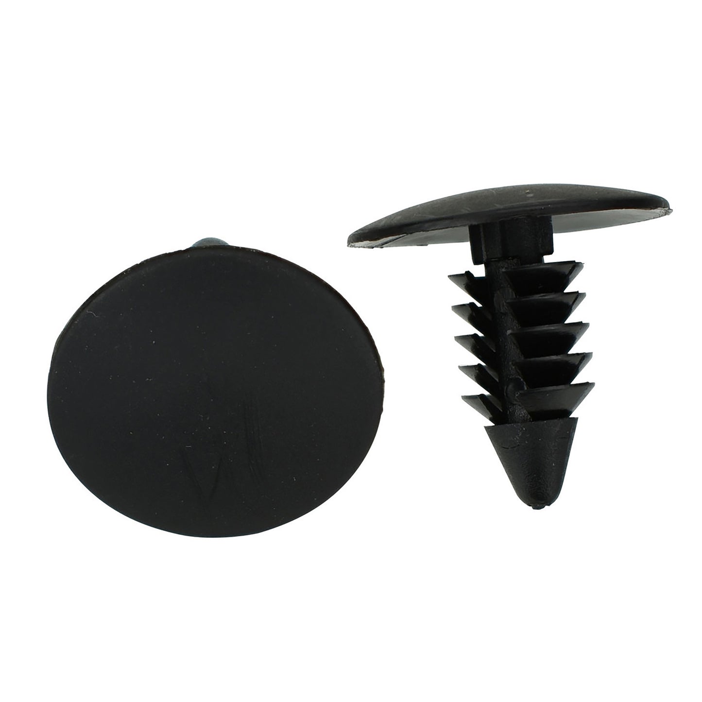 Black Nylon Bumper & Fender Shield Clip Retainers - 1/4" Hole - 21/32" Stem - 100 Pack