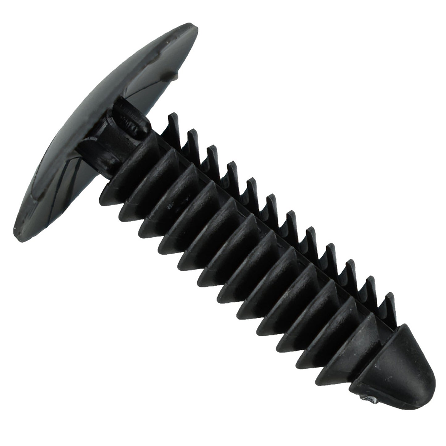 Black Nylon Engine Splash Shield Clip Retainers - 1/4" Hole - 1 1/16" Stem - 50 Pack