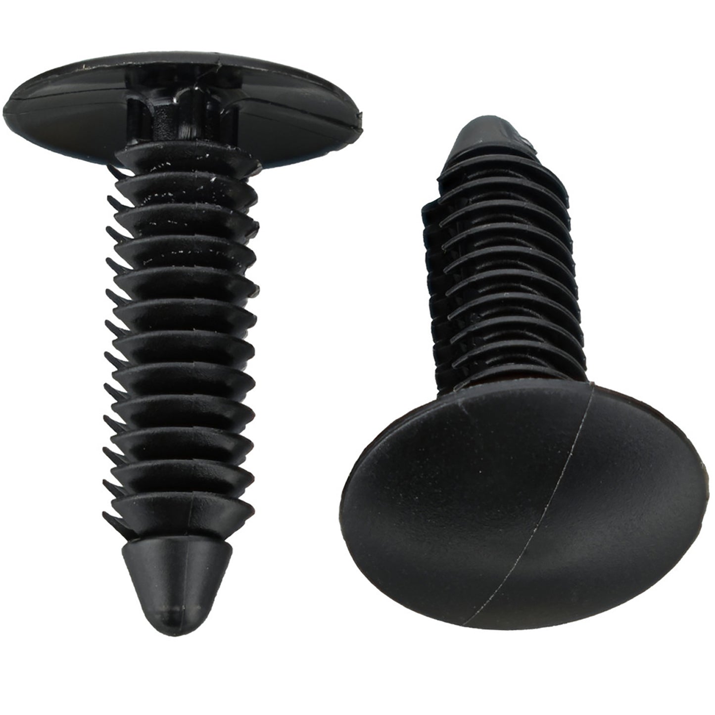 Black Nylon Engine Splash Shield Clip Retainers - 1/4" Hole - 1 1/16" Stem - 50 Pack