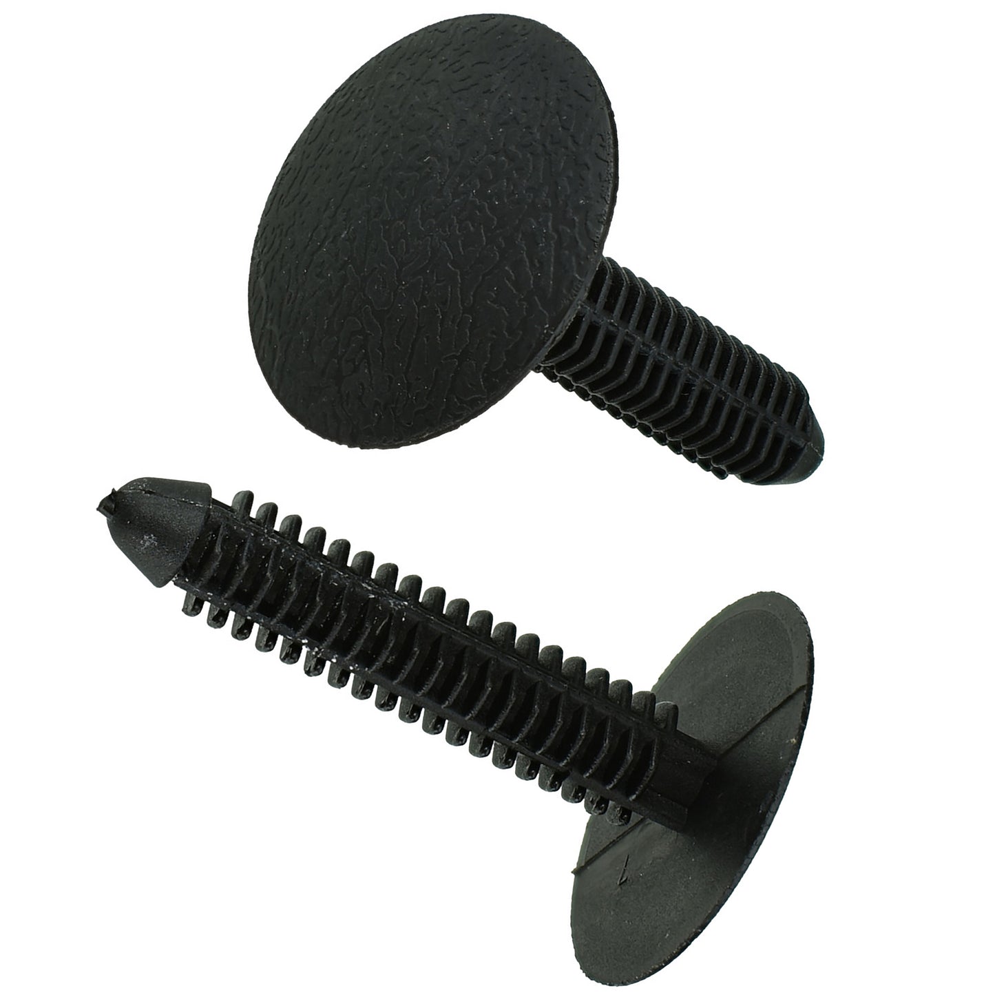 Black Nylon Interior Trim Clip Retainers - 9/32" Hole - 38.5 MM Stem - 26 MM Head - 25 Pack