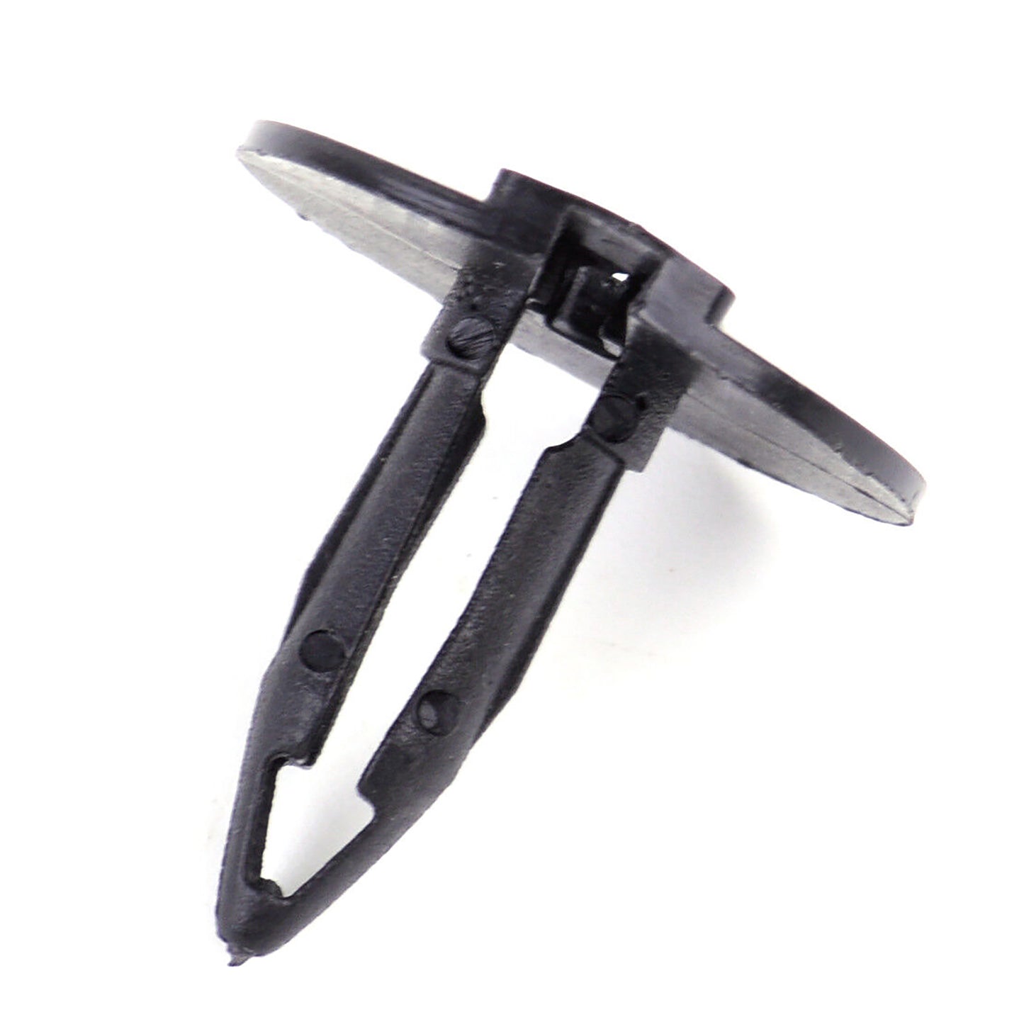Black Nylon Splash Shield Push Retainer Clips - 5/16" Hole 7/8" Stem 1" Flange - 25 Pack
