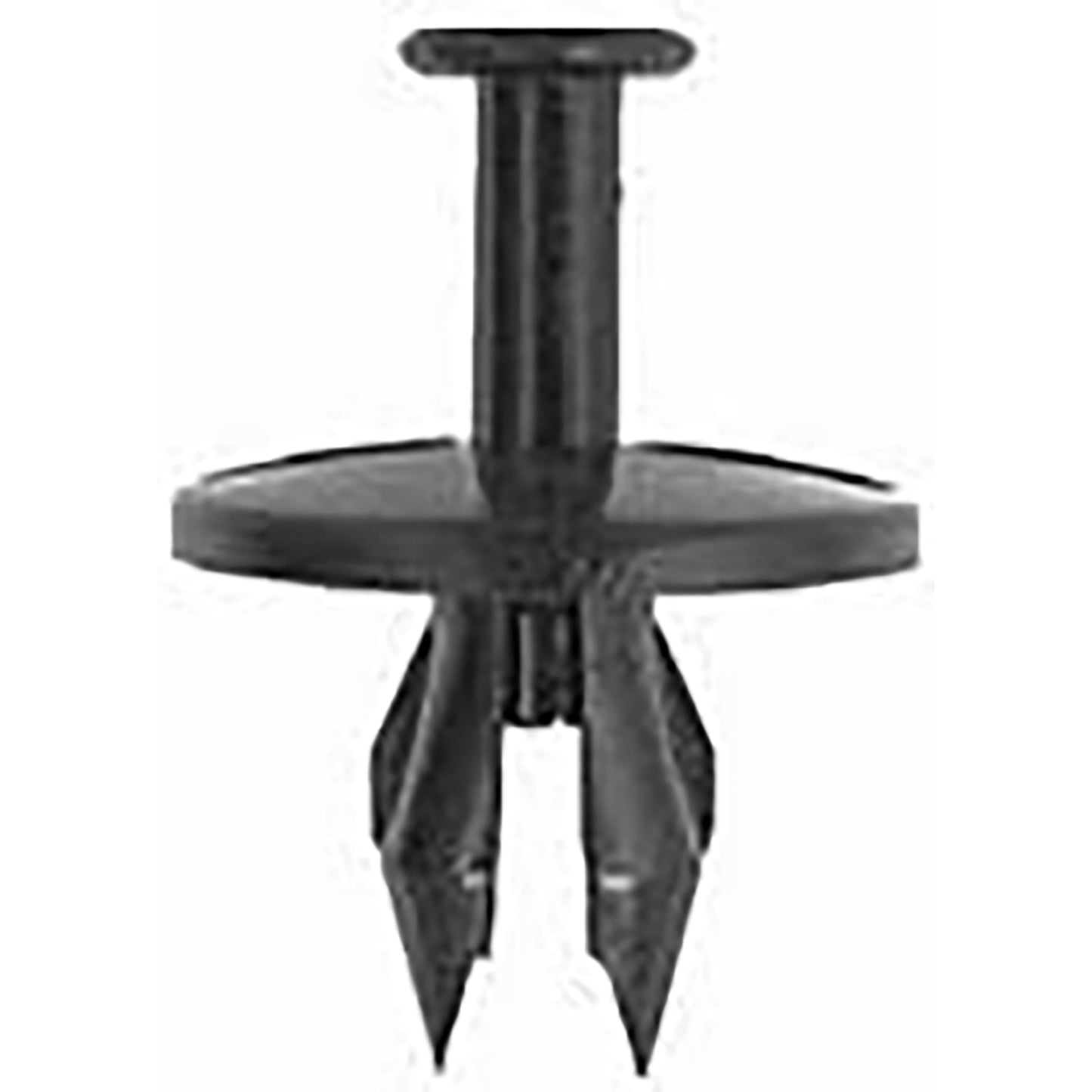 Black Nylon Push Retainer Clips - 3/8" Hole - 23/32" Stem - 1" Flange - 25 Pack