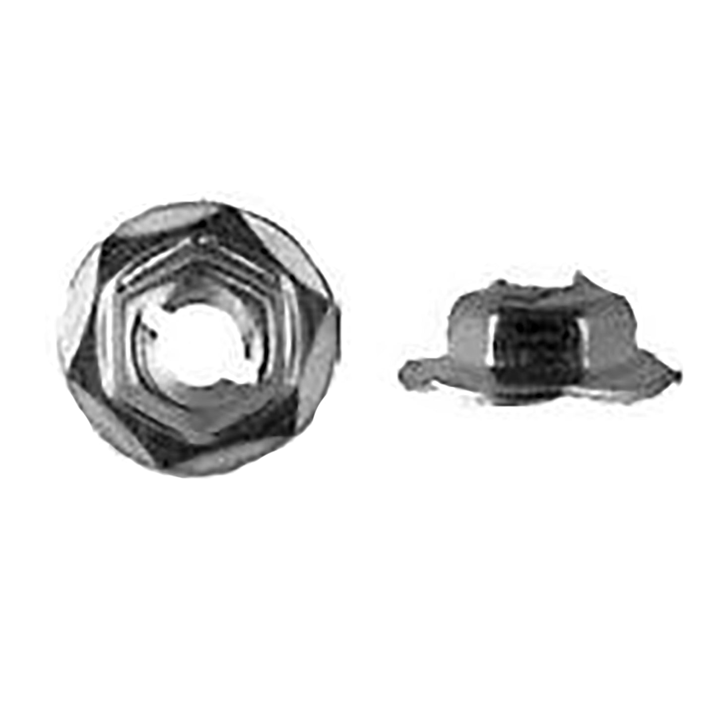 Zinc Hex Thread Cutting Nuts - 3/16" Stud - 3/8" Hex - 5/8" Flange - 100 Pack