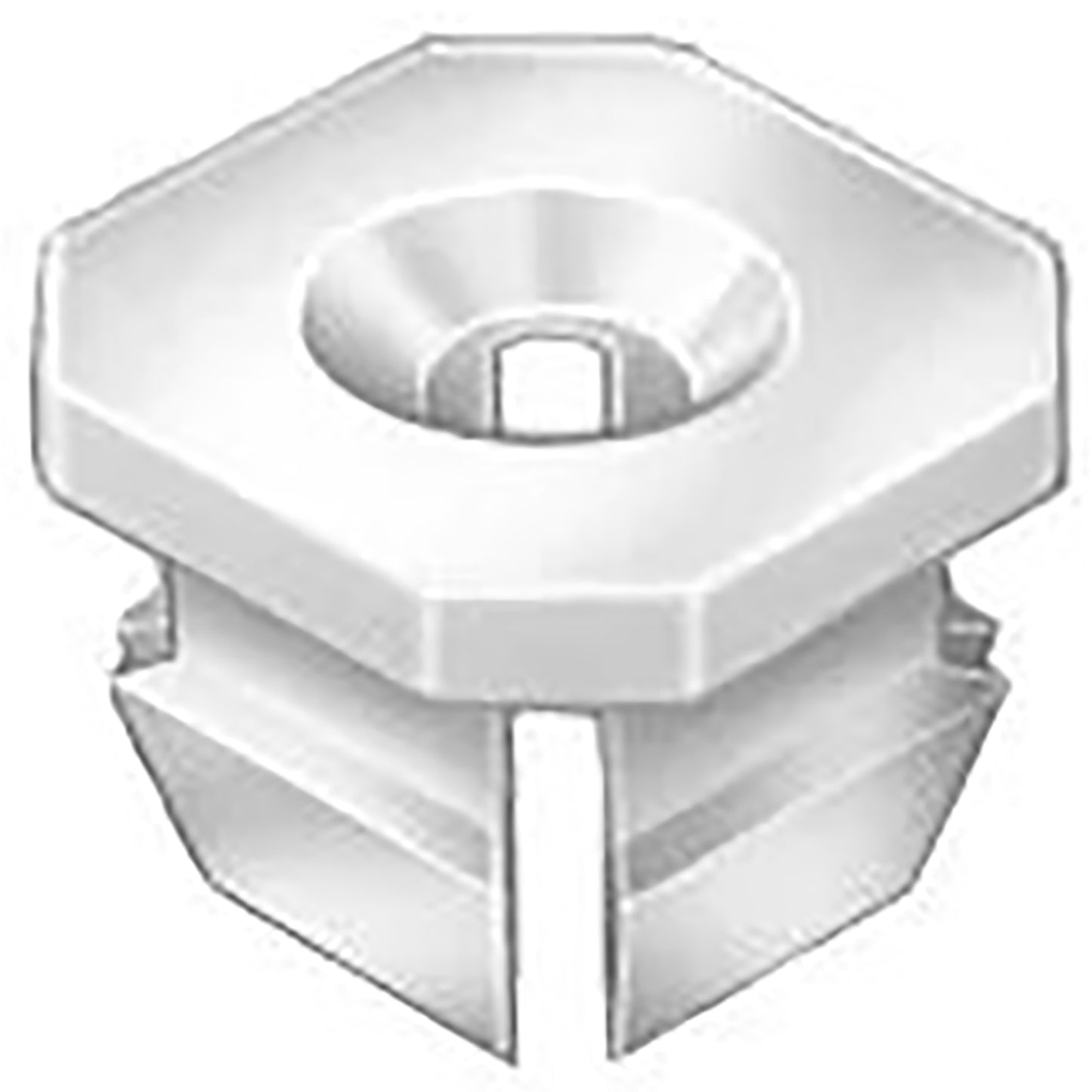 Square Natural Nylon Grill Grommet Retainer - #8 Screw - 9/32" Stem - 7/16" Head - 100 Pack