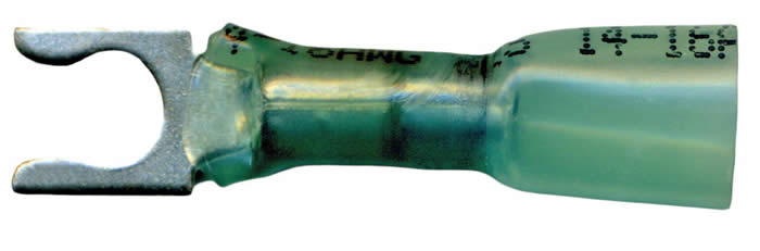 Multilink Heat Shrink Crimp & Solder Spring Spade Terminal 16-14 AWG #10 Stud - 500 Pack