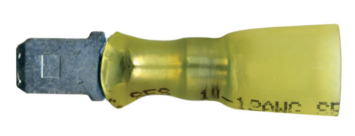 Multilink Heat Shrink Crimp & Solder Male Quick Disconnect Terminal 12-10 AWG .250" Tab - 50 Pack