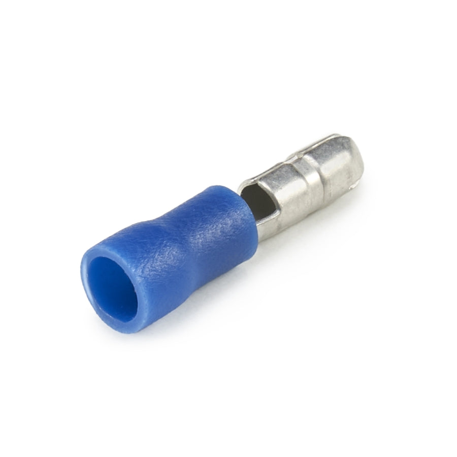 Vinyl Insulated Blue Male Bullet Connector 16-14 Gauge .195 Tab - 100 Pack