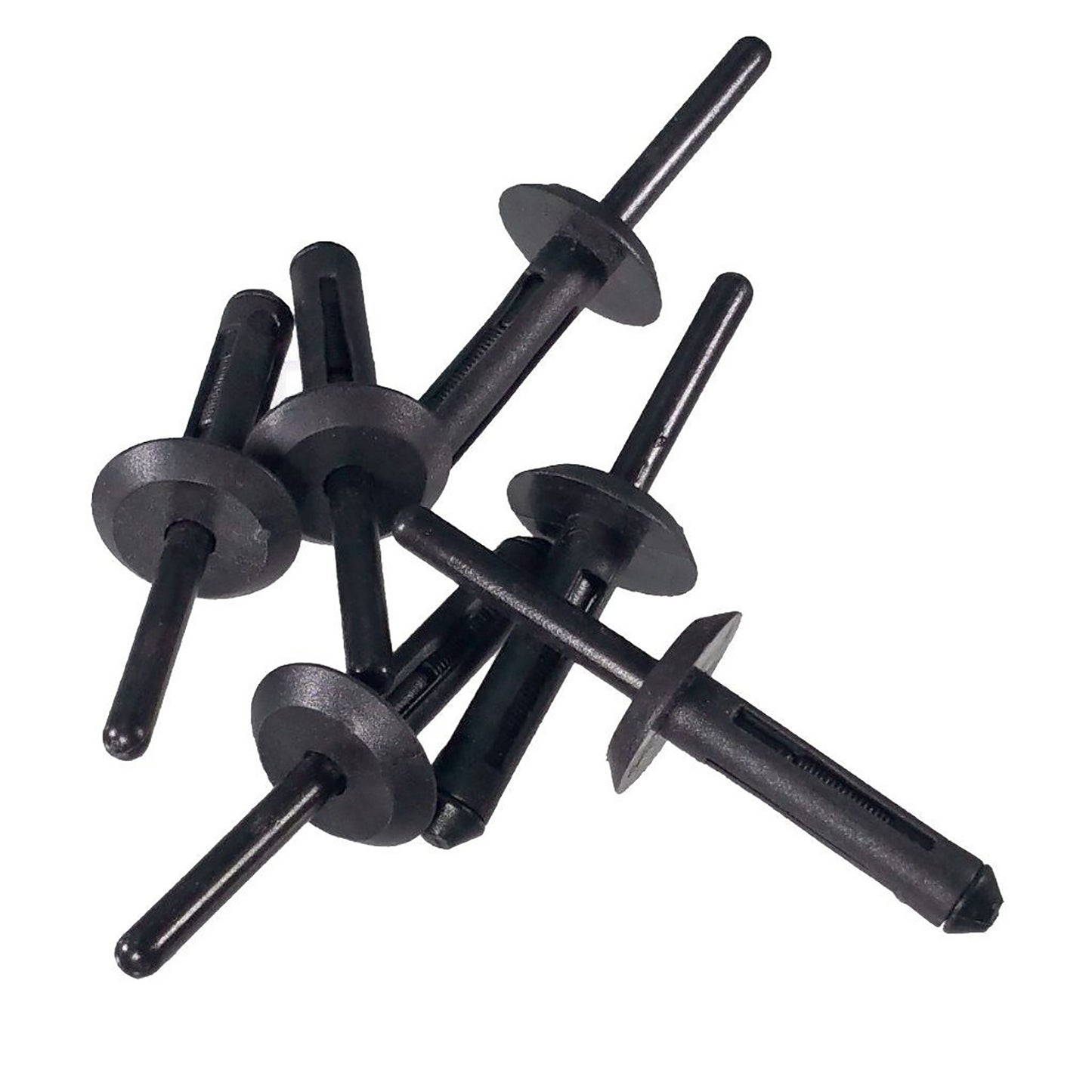 Black Nylon Blind Rivets Mandrel Retainer - 1/4" Dia. - 21/32" Flange - 25 Pack