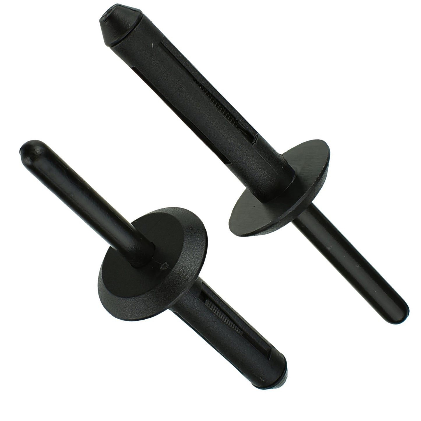 Black Nylon Blind Rivets Mandrel Retainer - 1/4" Dia. - 21/32" Flange - 25 Pack
