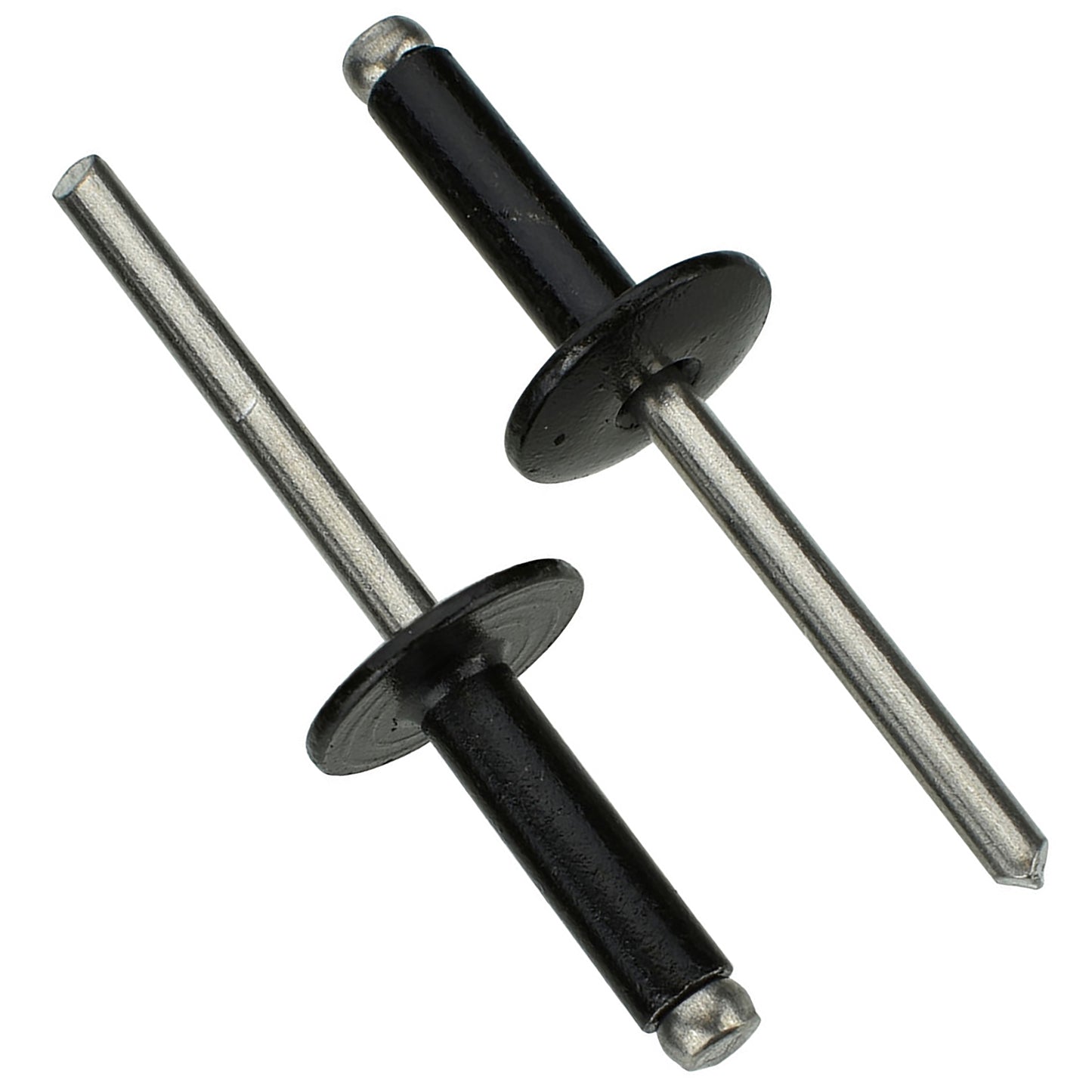 Black Aluminum Grille & Fascia Pop Mandrel Rivet Retainer - 3/16" Dia. - 25 Pack
