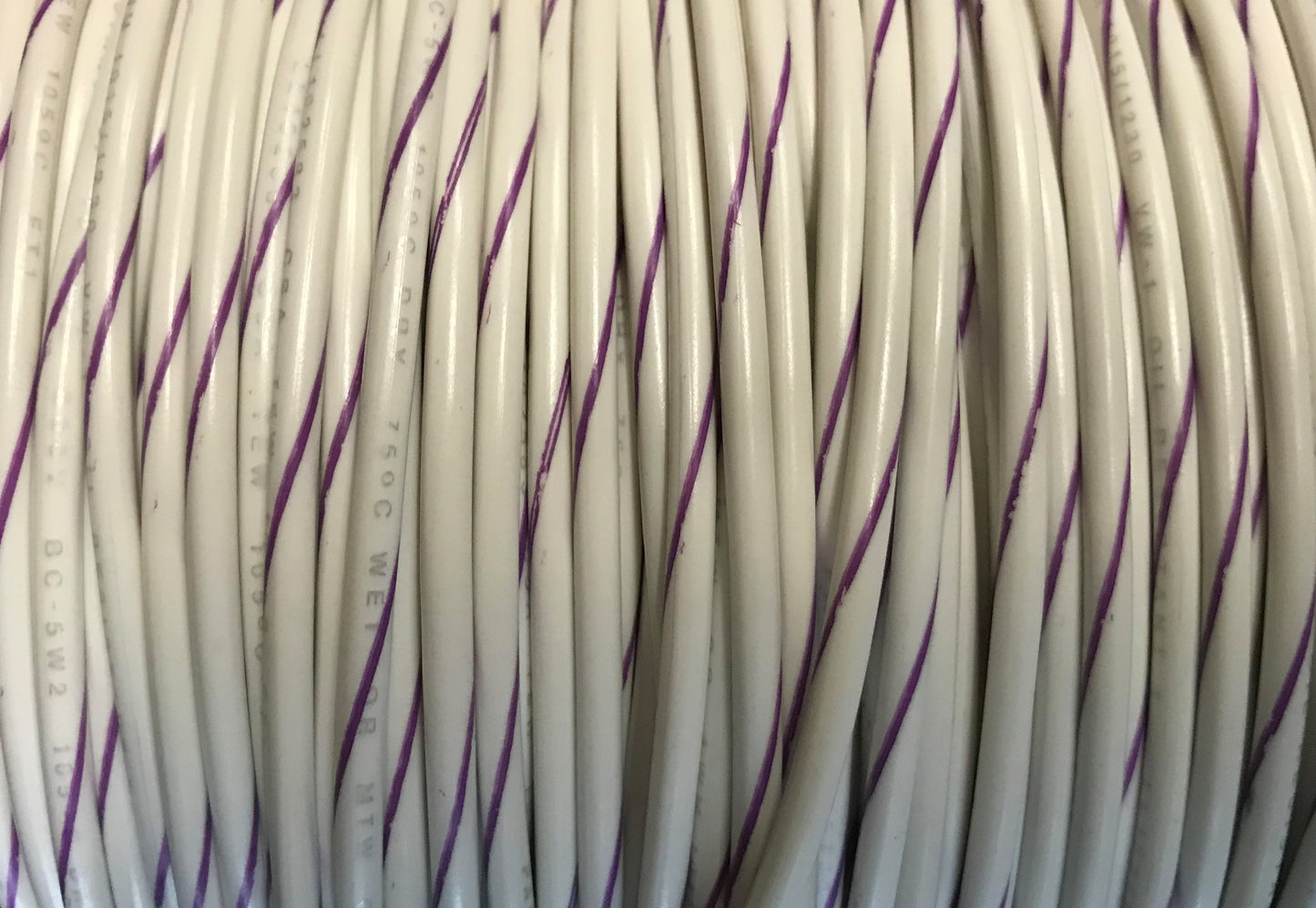 Primary Tracer Marine Tinned Copper 22 Gauge x 100 FT Spool - White Wire & Purple Stripe - USA
