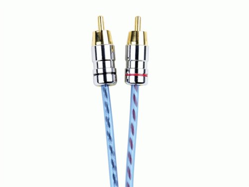 1.5' Ft Blue PRO RCA Cable 2-channel Audio Cable Twisted Pair w/ Foil Shield