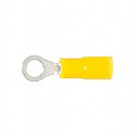 Vinyl Insulated Yellow Ring Terminal 26-24 Gauge #4 Stud - 100 Pack