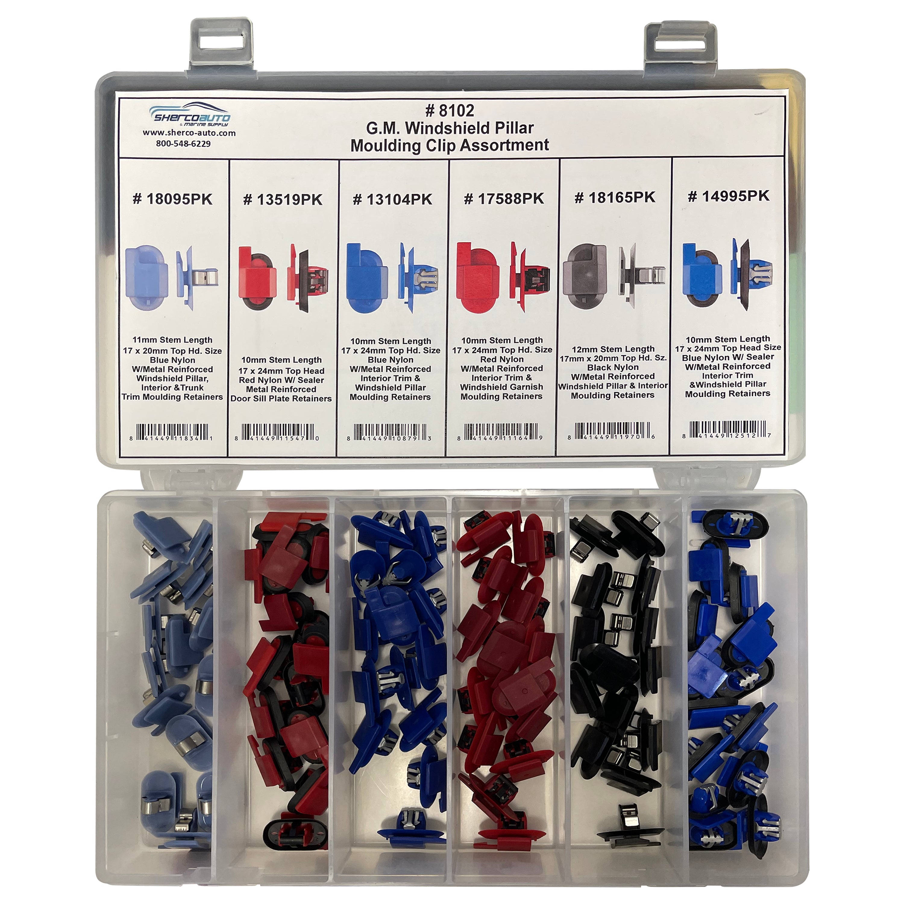 Lot De 5 Clips De Fixation GM 24405740 Pour Montant Pare-brise Et Coffre - Nylon Bleu - Neuf