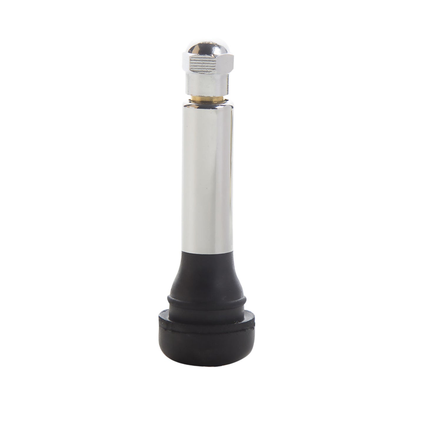 Snap-In Tire Valve, Height 2.00" - .453" Valve Hole With Chrome Sleeve And Chrome Cap