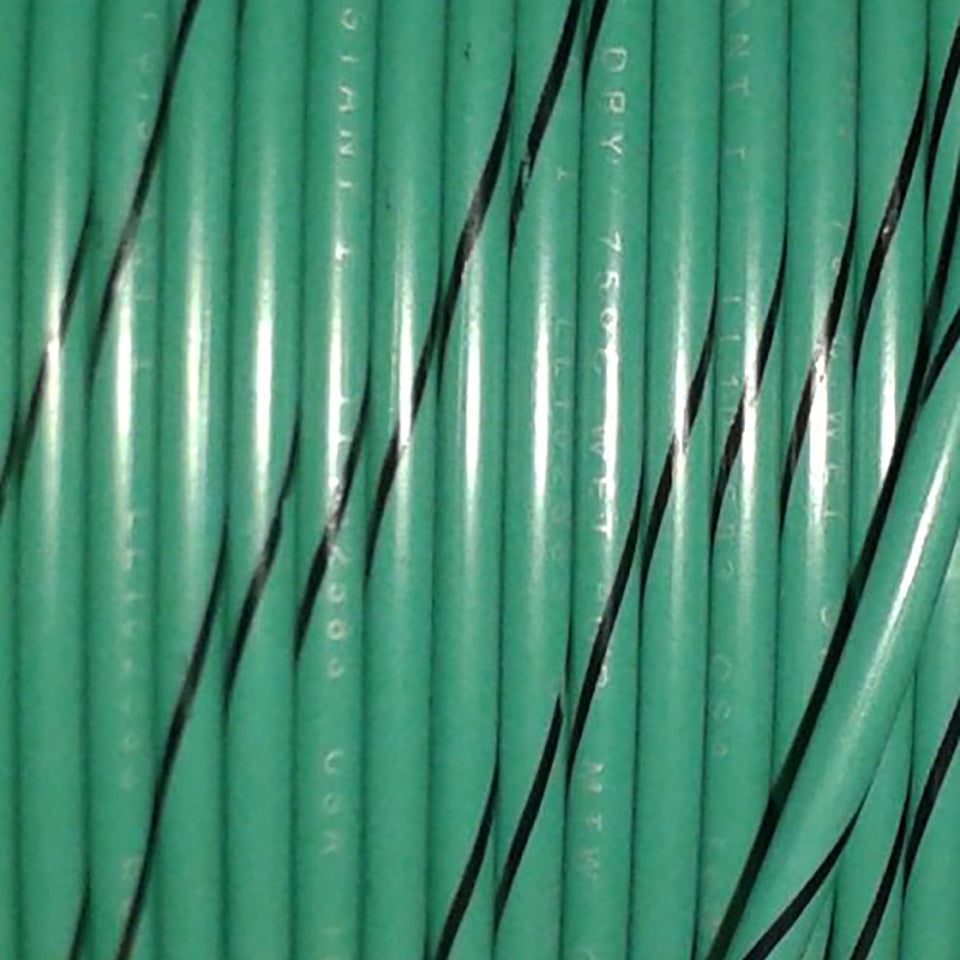 Primary Tracer Marine Tinned Copper 22 Gauge x 100 FT Spool - Green Wire & Black Stripe - USA