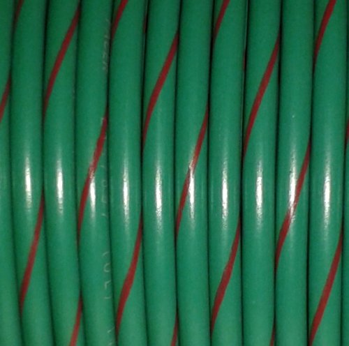 Primary Tracer Marine Tinned Copper 22 Gauge x 25 FT Coil - Green Wire & Red Stripe - USA