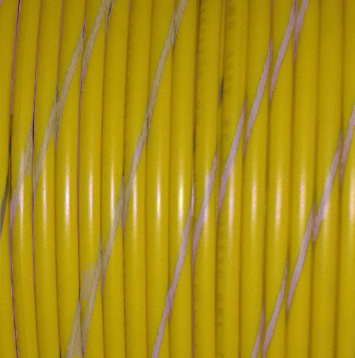 Primary Tracer Marine Tinned Copper 22 Gauge x 25 FT Coil - Yellow Wire & White Stripe - USA