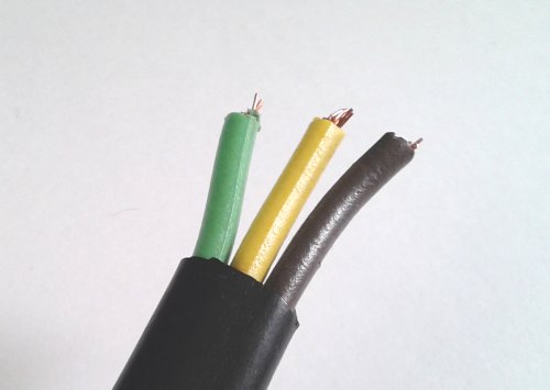 100' Black Jacket AUTO TRIPLEX 16/3 GRN, YL, BRN