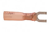 Heat Shrink & Crimp Red Spade Terminal 22-18 Gauge #6 Stud - 10 Pack