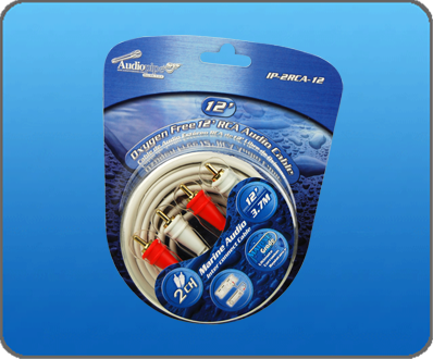 AUDIOPIPE MARINE OXYGEN FREE 12' WHITE 2 CHANNEL RCA AUDIO CABLE