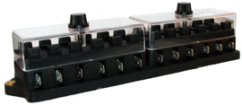 12 Way ATO / ATC Blade Fuse Block Panel w/ Cover