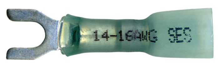 Multilink Heat Shrink Crimp & Solder Spade Terminal 16-14 AWG #8 Stud - 50 Pack