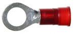 Vinyl Insulated Red Ring Terminal 8 Gauge 3/8 Stud - 10 Pack