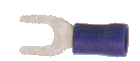 Vinyl Insulated Blue Spade Terminal 16-14 Gauge #6 Stud - 100 Pack