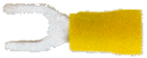Vinyl Insulated Yellow Spade Terminal 12-10 Gauge #8 Stud - 100 Pack
