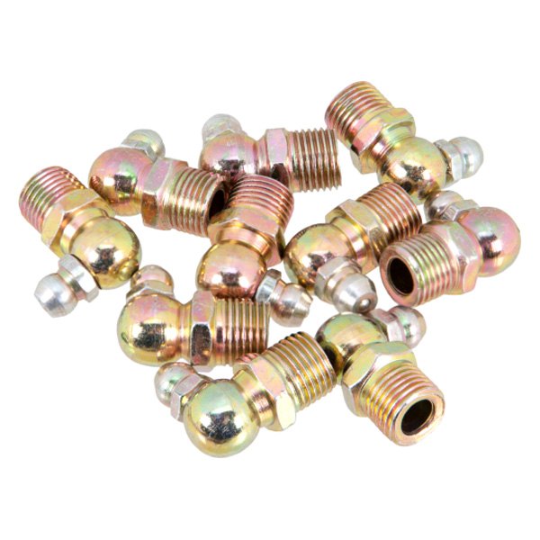 Long 90 Degree Grease Fitting - 1/8" NPT x -27 SAE - 10 Pack