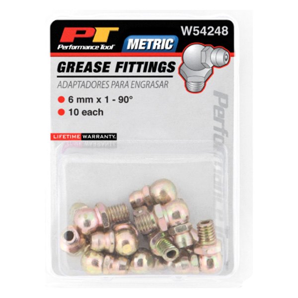 90 Degree Grease Fitting - 6 MM x 1 Metric - 10 Pack