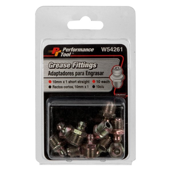 Short Straight Grease Fittings 10 MM x 1 Metric - 10 Pack