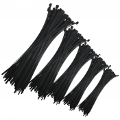 2500 Piece Black Nylon 4" - 14" Inch Cable Tie Assortment Zip Wire Wraps Shop Kit - USA MADE