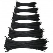 600 Piece Black Nylon 4" to 15" Inch Cable Zip Tie Assortment Ki