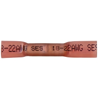 Heat Shrink & Crimp Red Butt Connector 22-18 Gauge - 100 Pack
