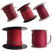 5 Spools Total of Red 100 FT. Automotive Electrical Primary Wire - 10 to 18 AWG Gauge