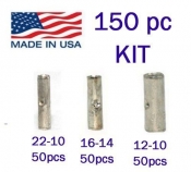 Non-Insulated Butt Connector Assortment Kit 22-10 Gauge - 150 Pieces